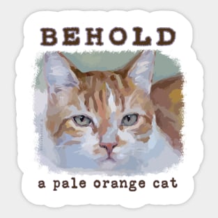 Behold, a Pale Orange Cat Sticker